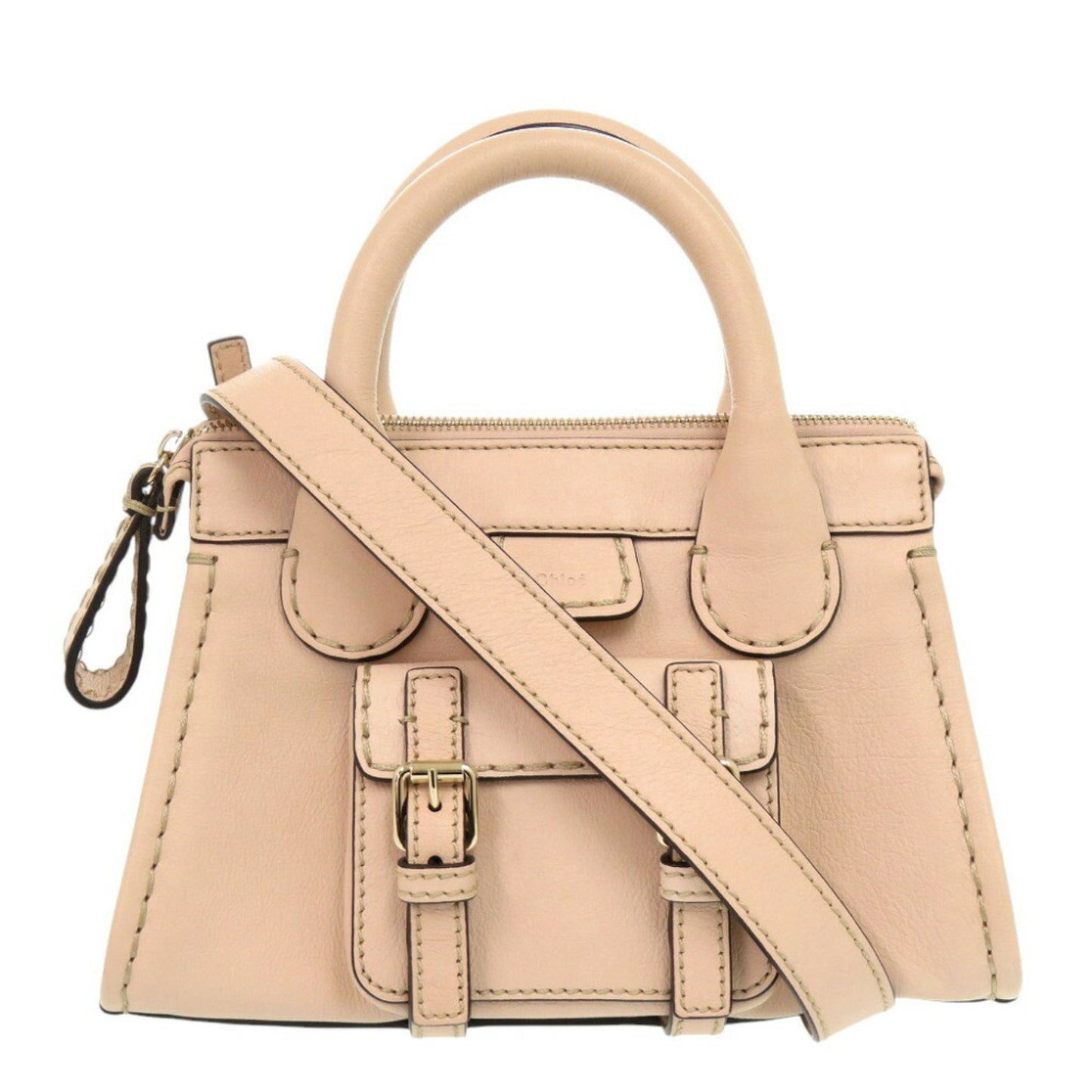 Chloé Edith, Beige, Leather, handbag