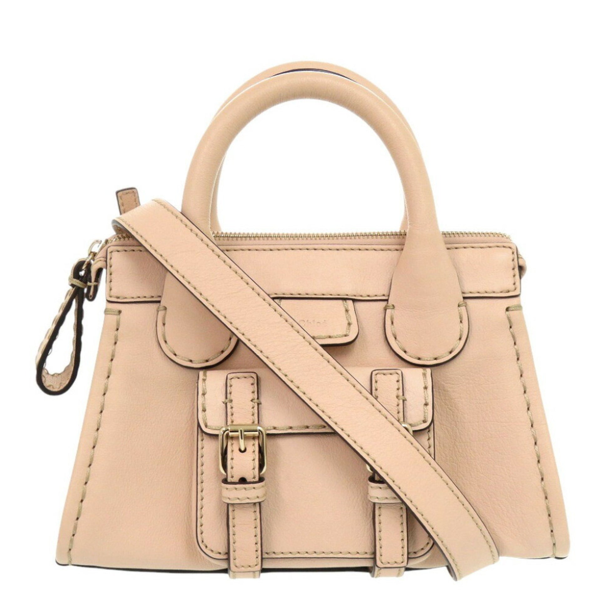 Chloé Edith, Beige, Leather, handbag