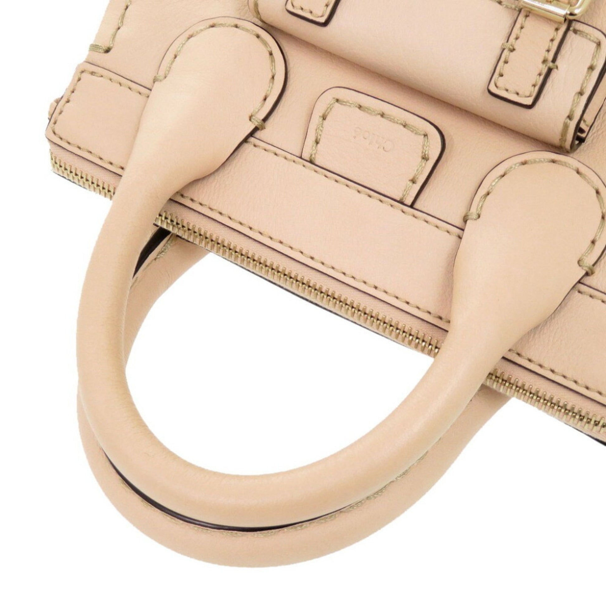 Chloé Edith, Beige, Leather, handbag
