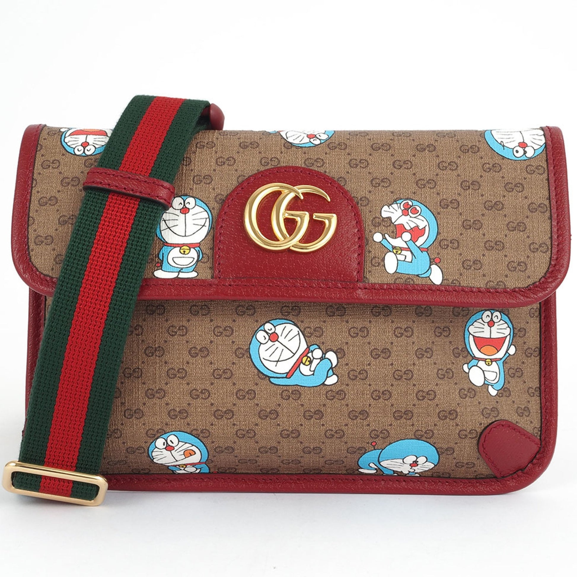 Gucci Doraemon, Brown, Canvas, shoulder