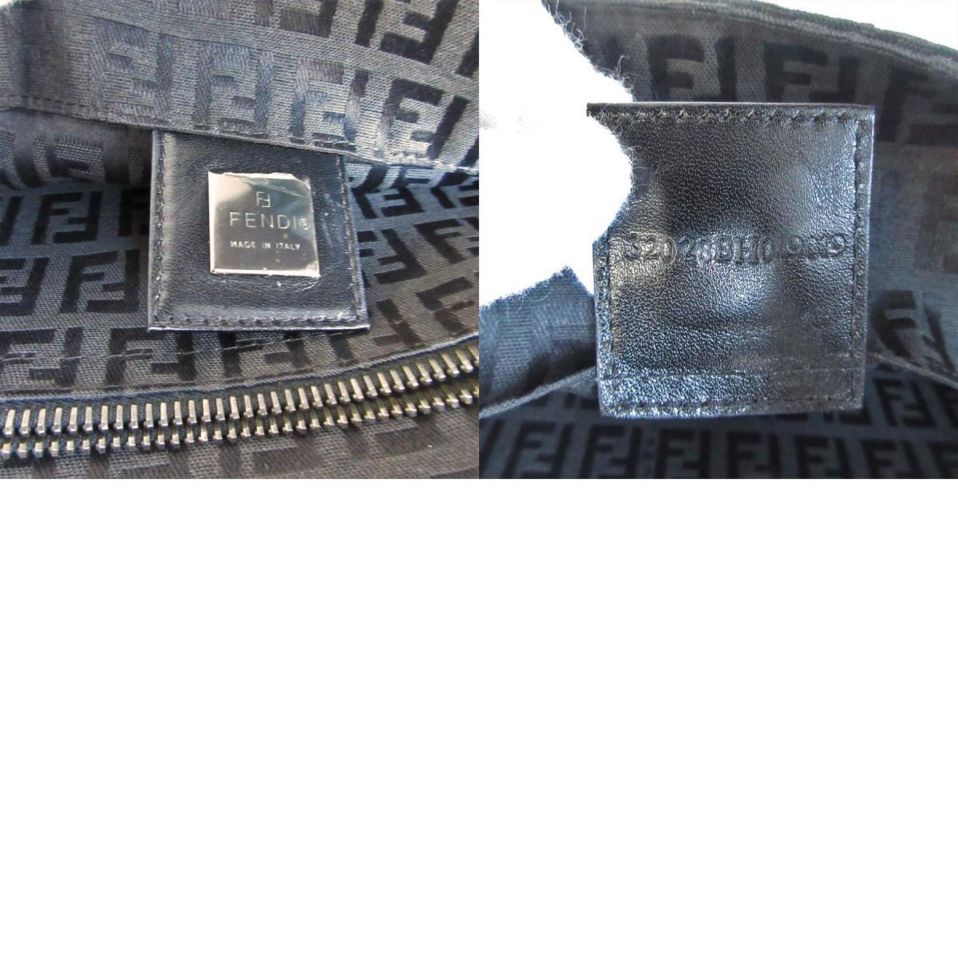 Fendi Zucchino, Black, Canvas, tote