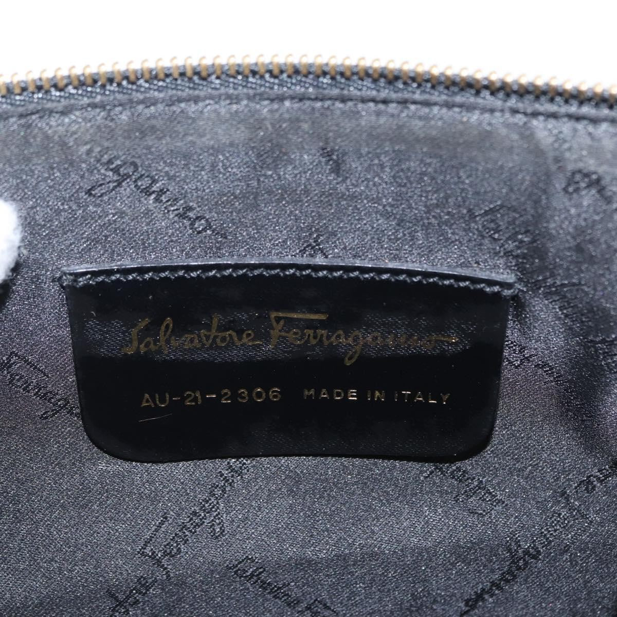 Salvatore Ferragamo Gancini Leather, Black, Leather, Crossbody Bag