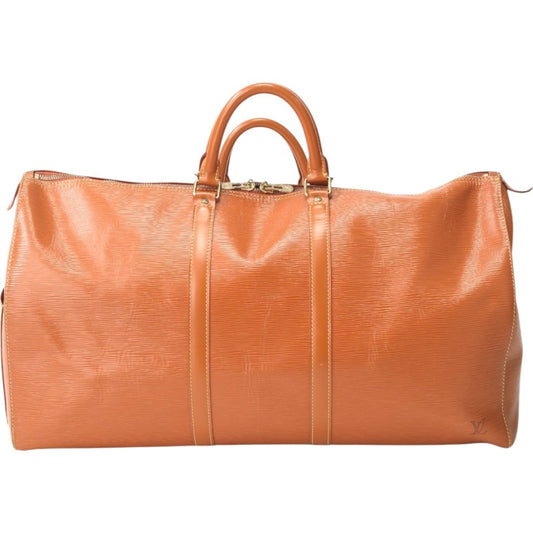 Louis Vuitton Keepall 55, Brown, Leather, travel