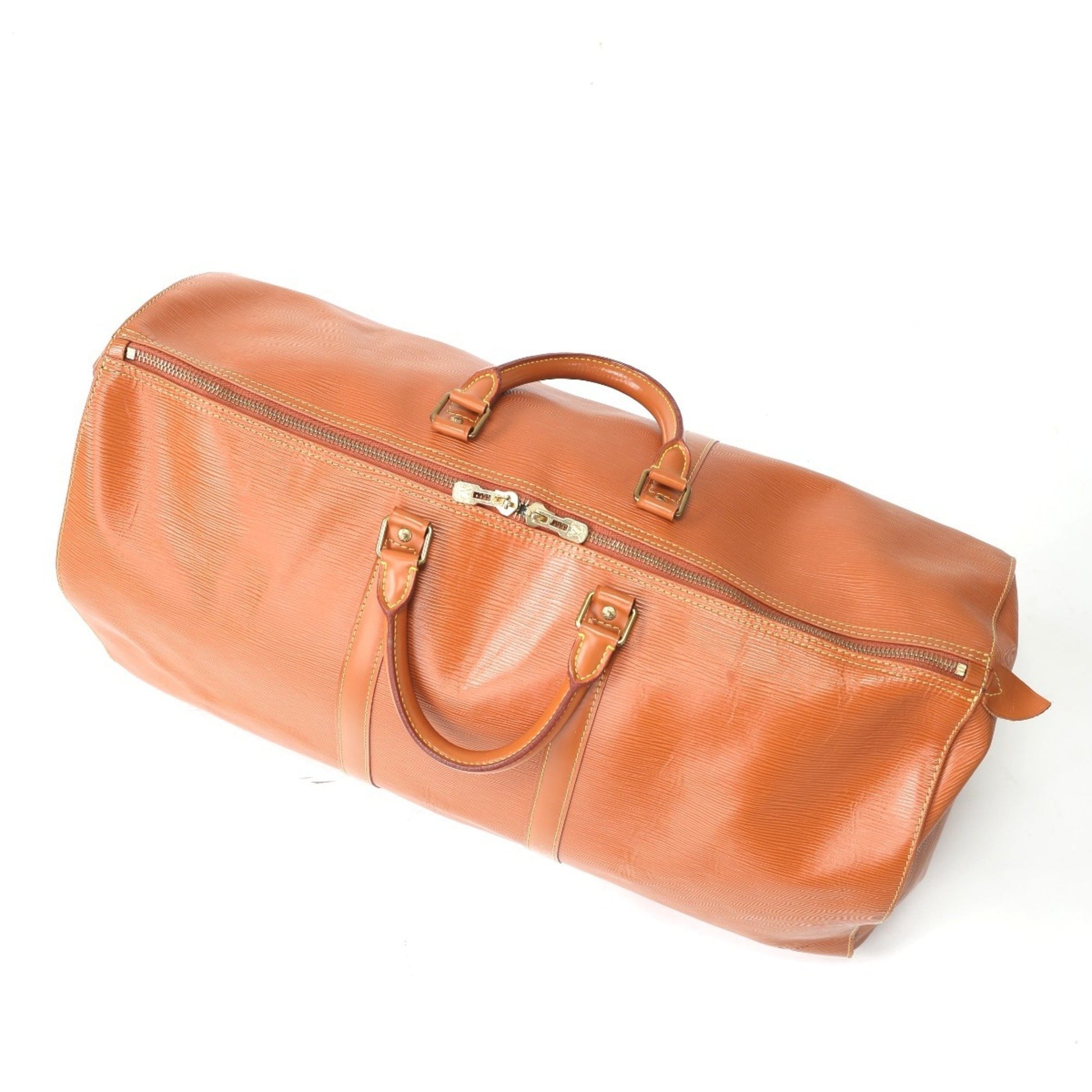 Louis Vuitton Keepall 55, Brown, Leather, travel