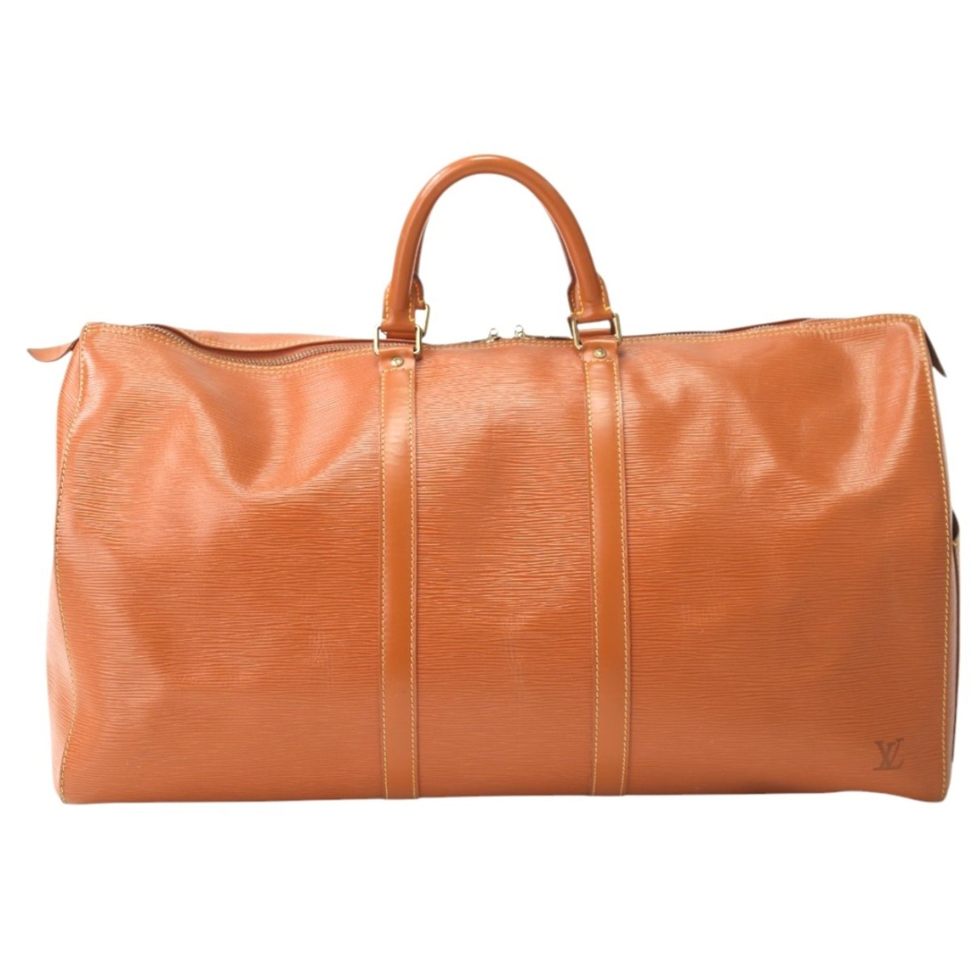 Louis Vuitton Keepall 55, Brown, Leather, travel