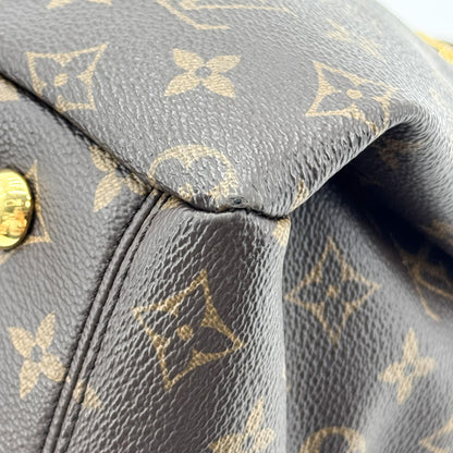 Louis Vuitton Pallas Monogram Canvas with Leather, Brown, Canvas, Tote Bag