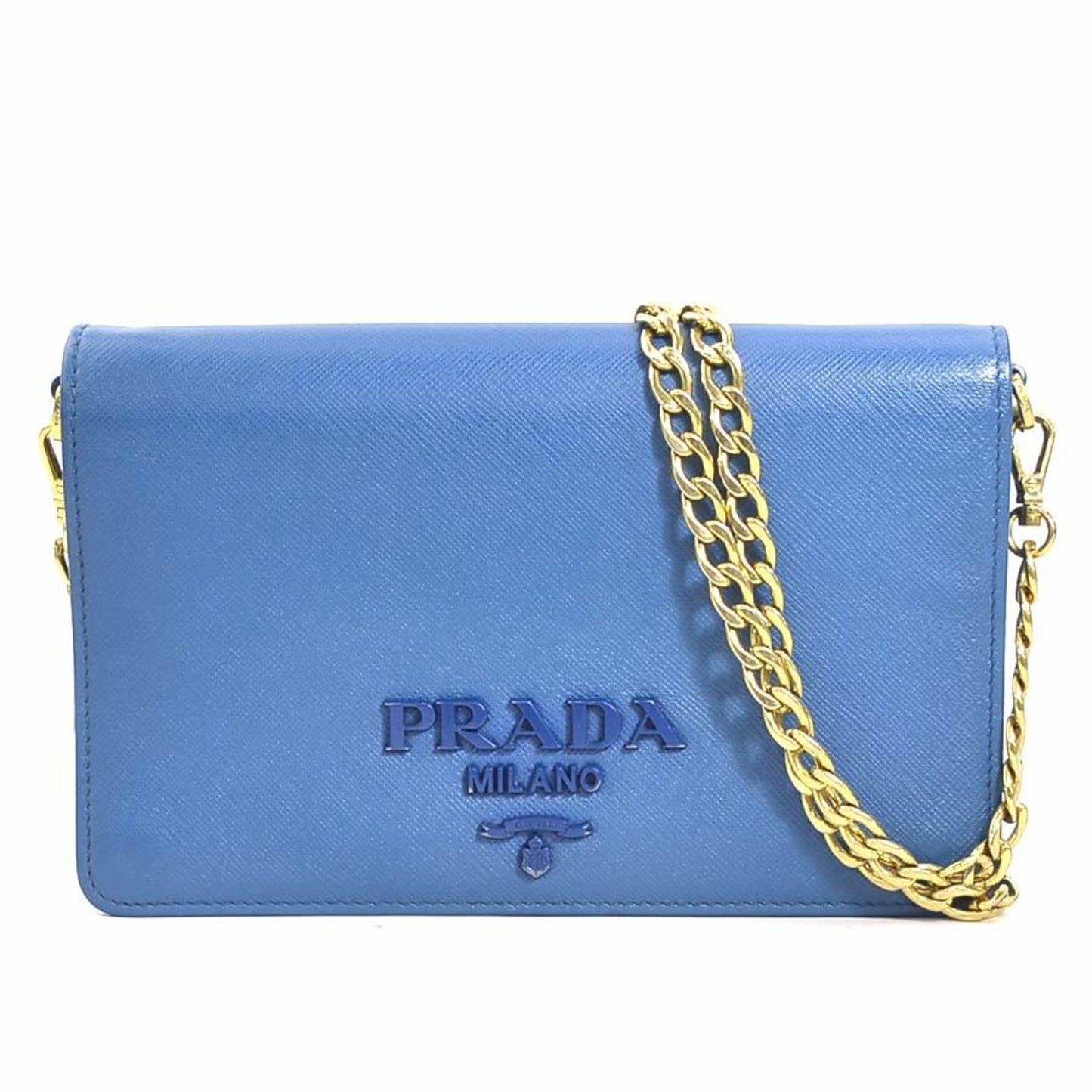 Prada Saffiano, Blue, Leather, shoulder
