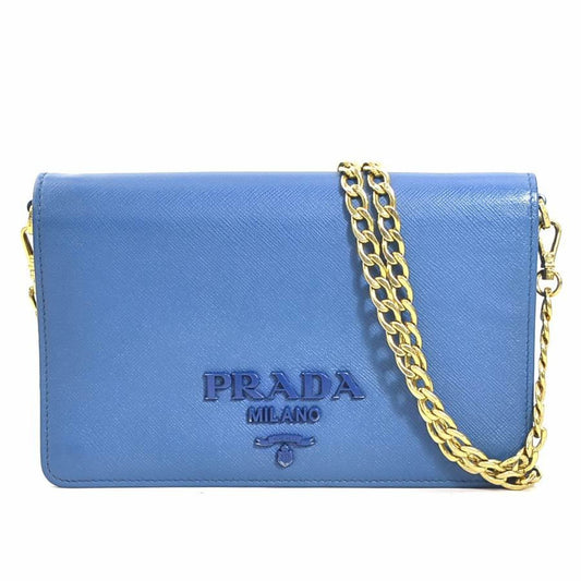 Prada Saffiano, Blue, Leather, shoulder