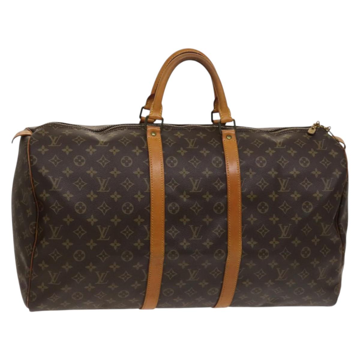 Louis Vuitton Keepall 55, Brown, Canvas, travel