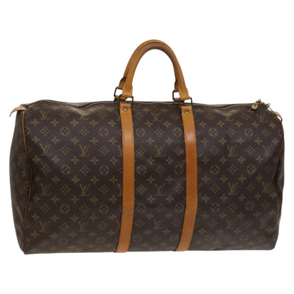 Louis Vuitton Keepall 55, Brown, Canvas, travel