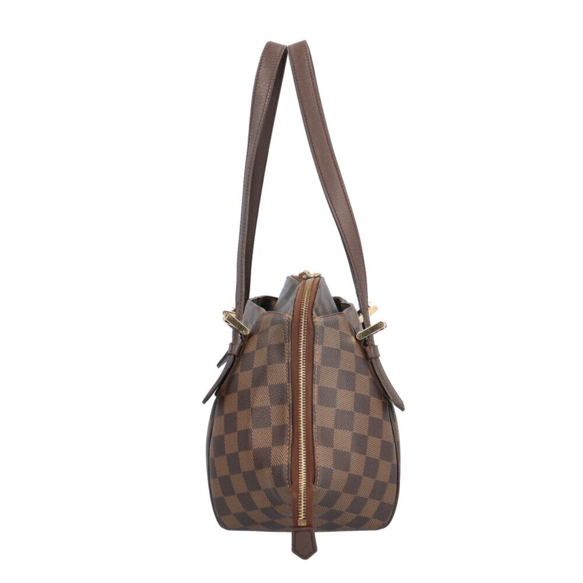 Louis Vuitton Belem MM, Brown, Canvas, shoulder