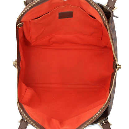 Louis Vuitton Belem MM, Brown, Canvas, shoulder