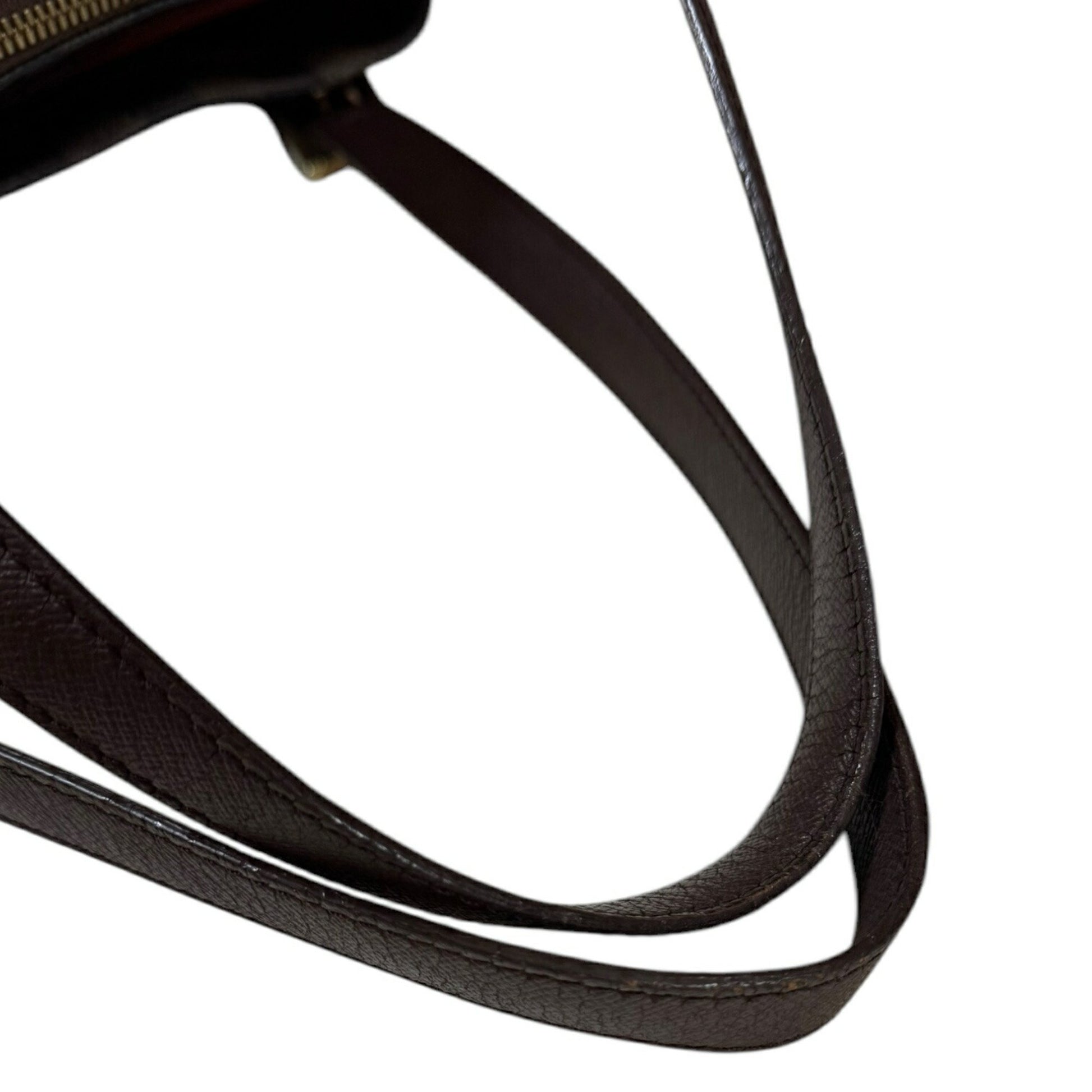Louis Vuitton Belem MM, Brown, Canvas, shoulder