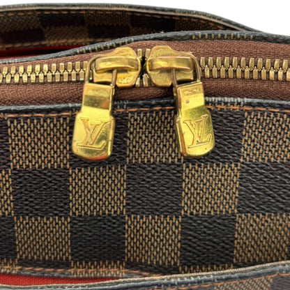Louis Vuitton Belem MM, Brown, Canvas, shoulder