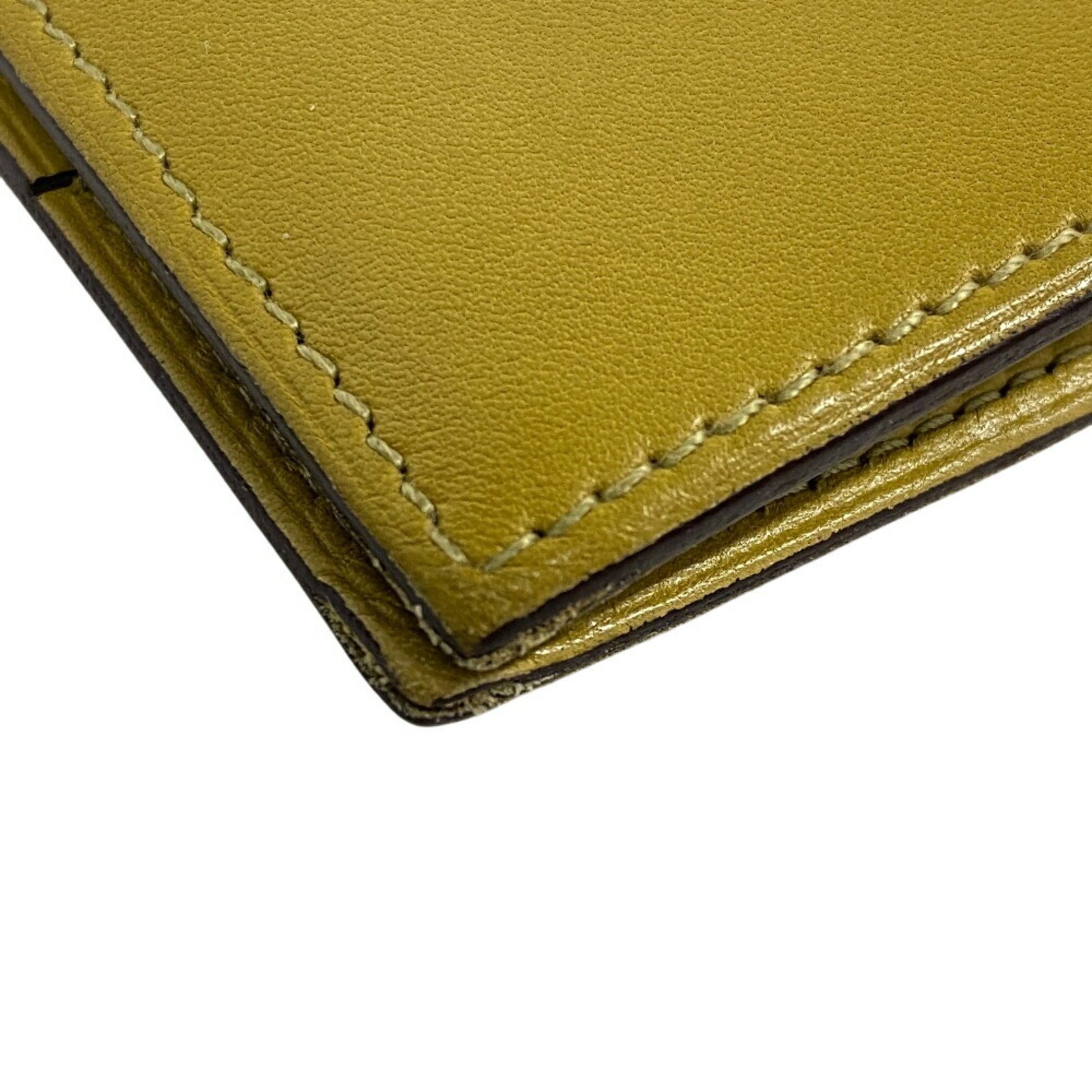 Hermès Béarn, Yellow, Leather, wallet