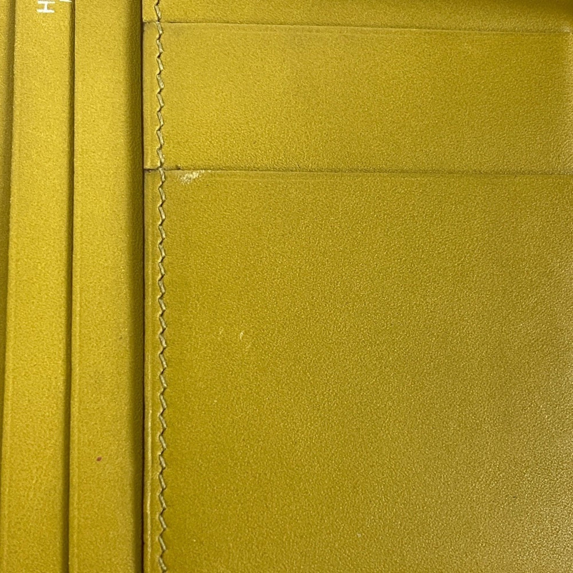 Hermès Béarn, Yellow, Leather, wallet