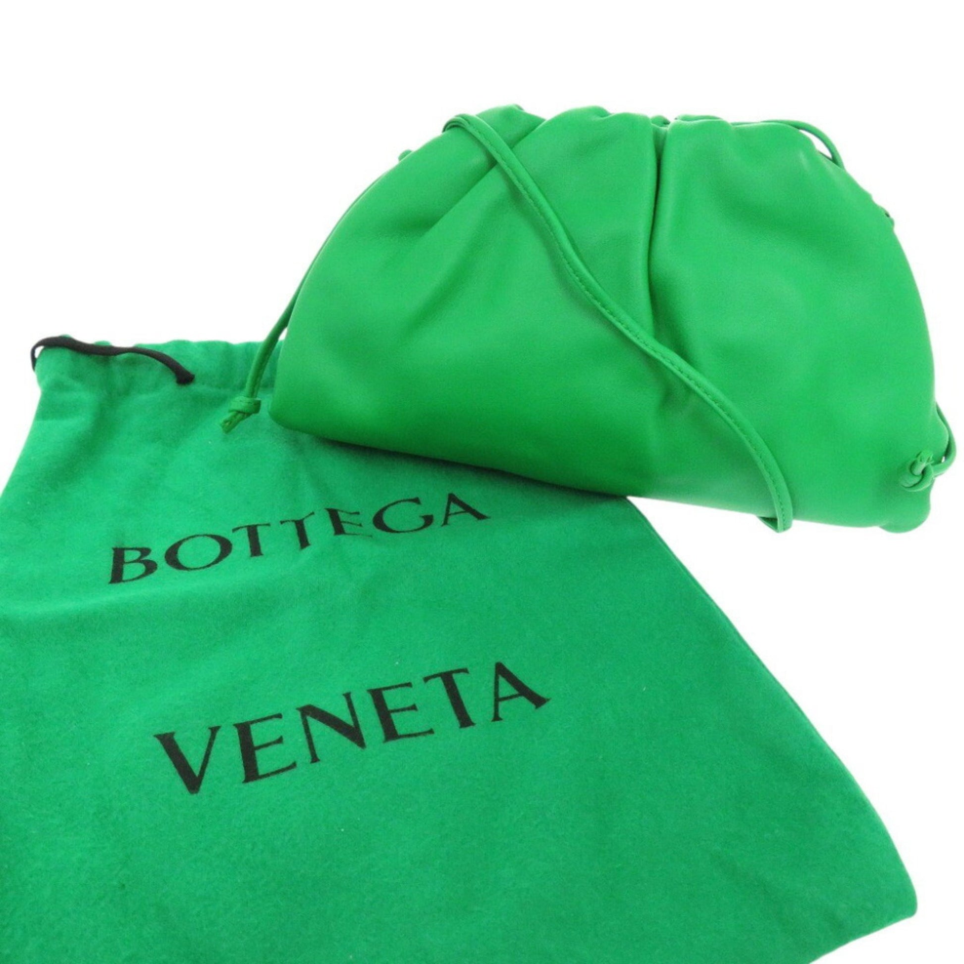 Bottega Veneta The pouch, Green, Leather, clutch