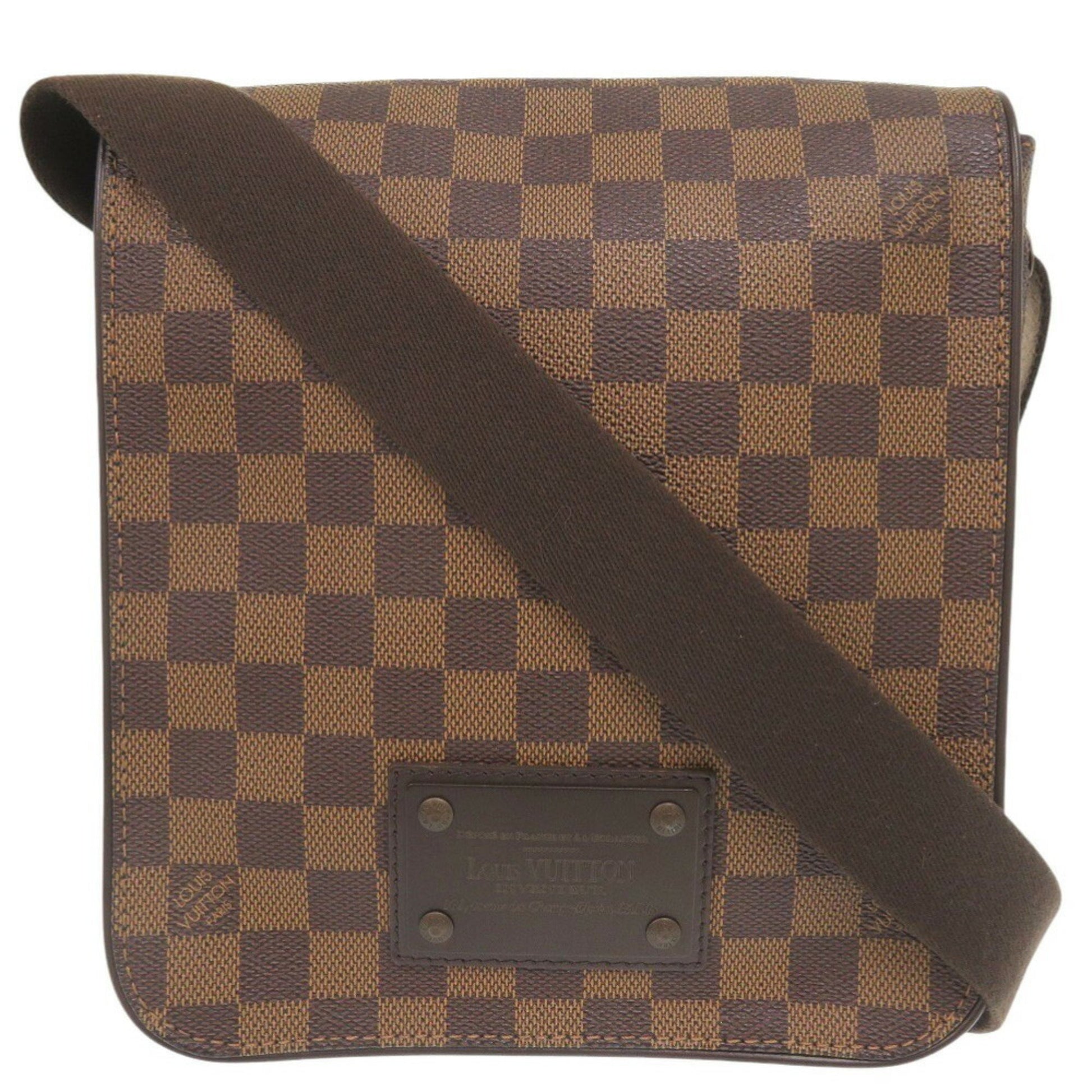 Louis Vuitton Brooklyn, Brown, Canvas, shoulder