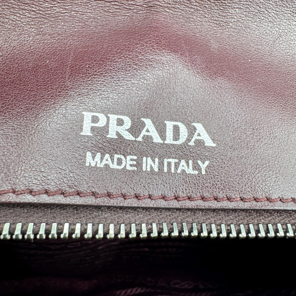 Prada Chain Flap Diagramme Quilted Leather, Burgundy, Leather, Shoulder Bag