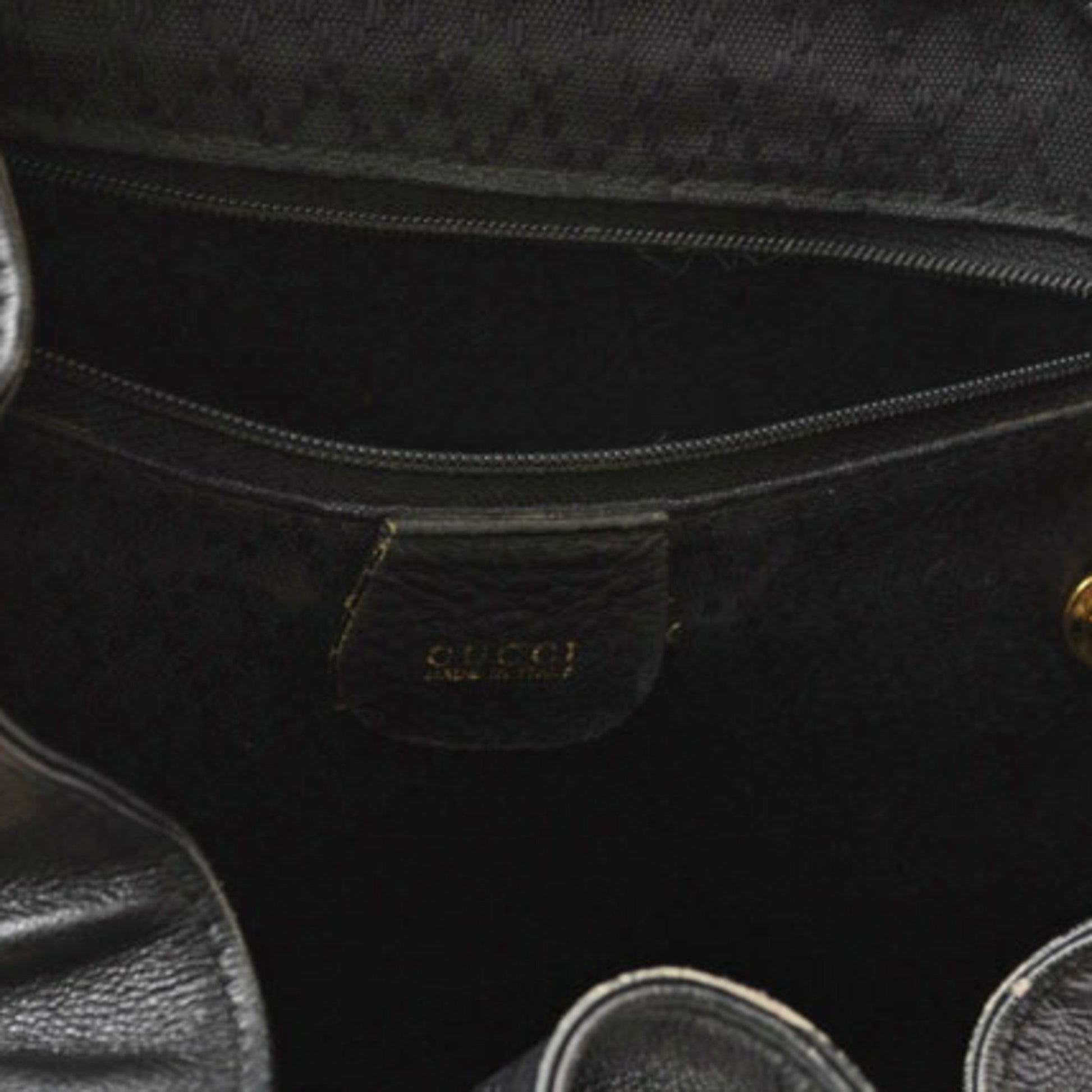 Gucci, Black, Leather, backpack