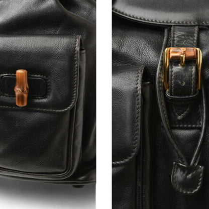 Gucci, Black, Leather, backpack