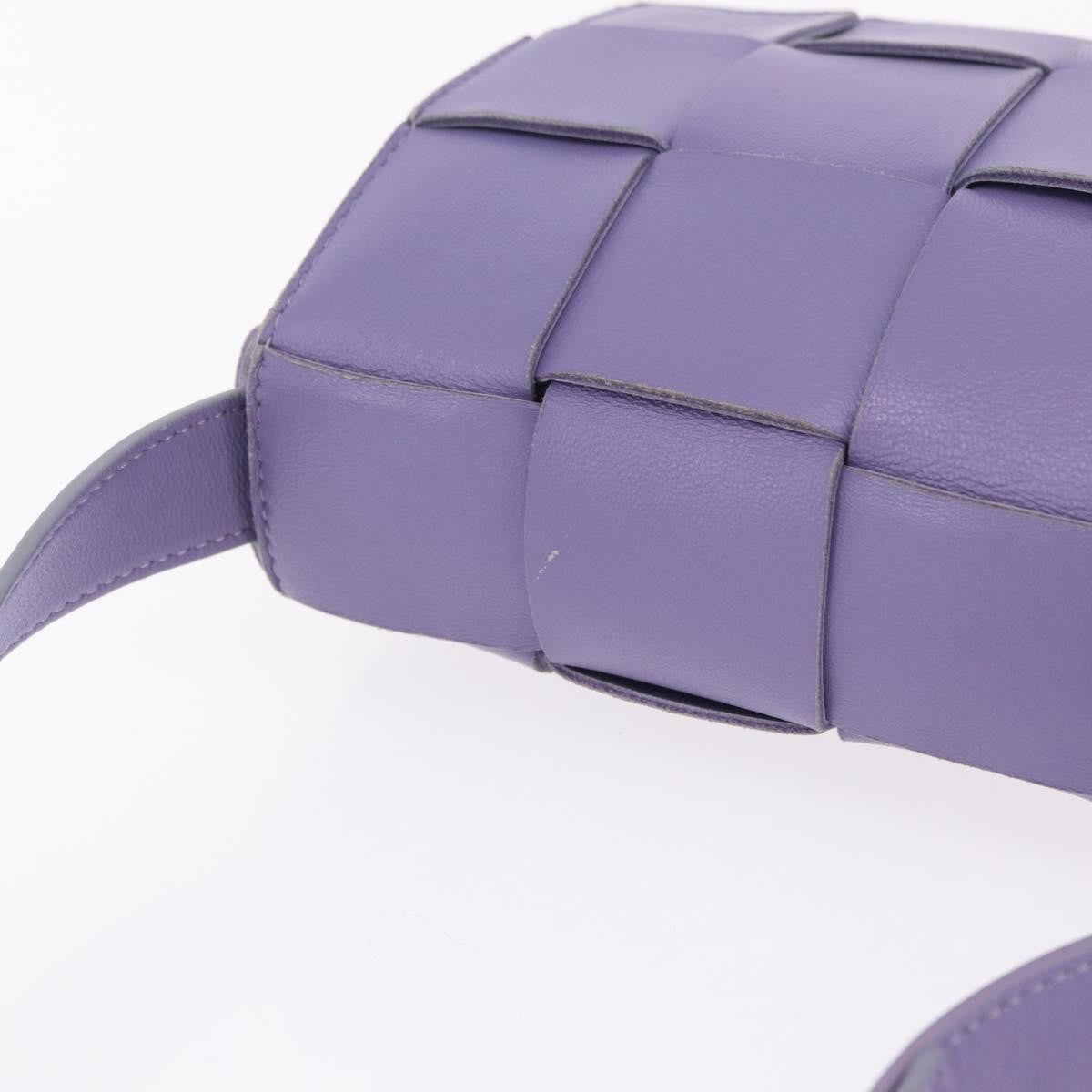 Bottega Veneta Cassette Maxi Intrecciato Leather, Purple, Leather, Crossbody Bag