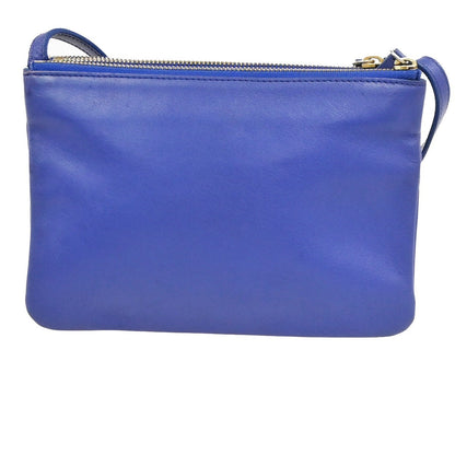 Celine Trio Leather, Blue, Leather, Shoulder Bag