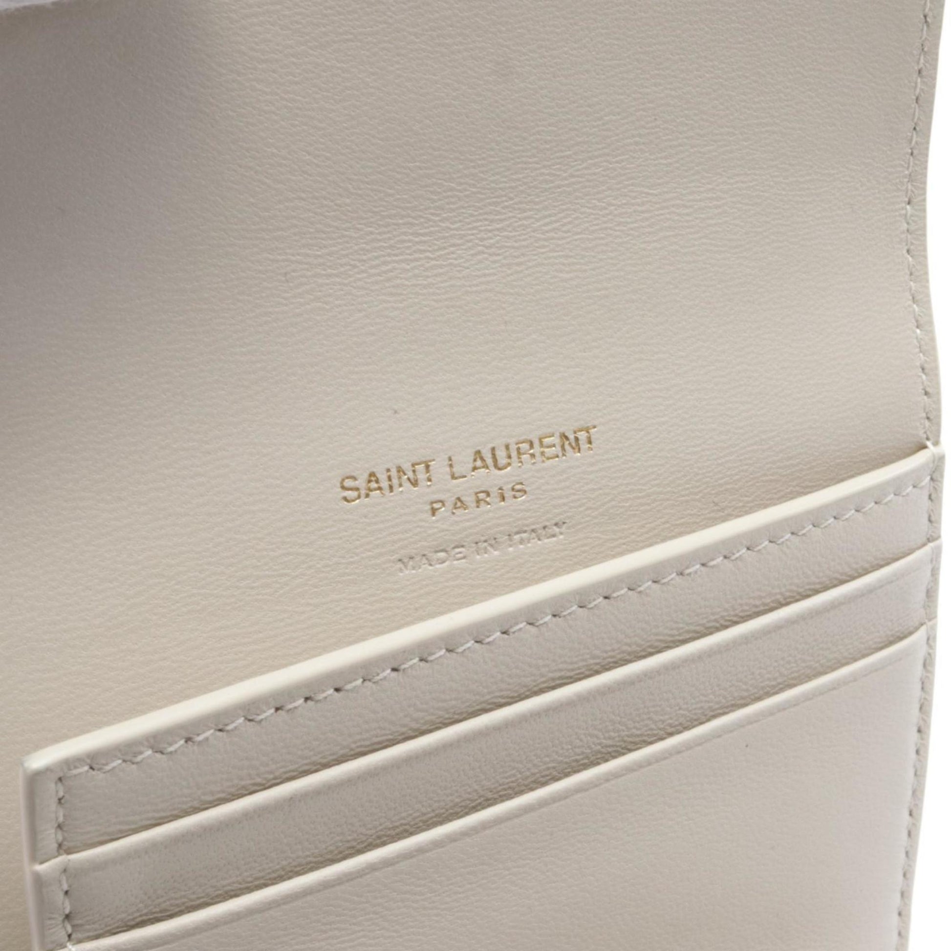 Saint Laurent, White, Leather, wallet