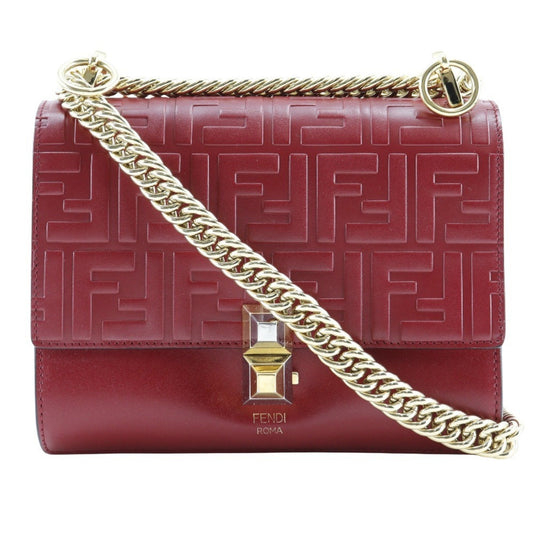 Fendi Kan I, Red, Leather, shoulder
