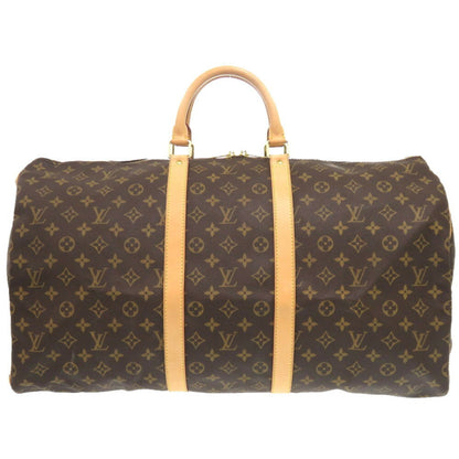 Louis Vuitton Keepall 55, Brown, Canvas, travel