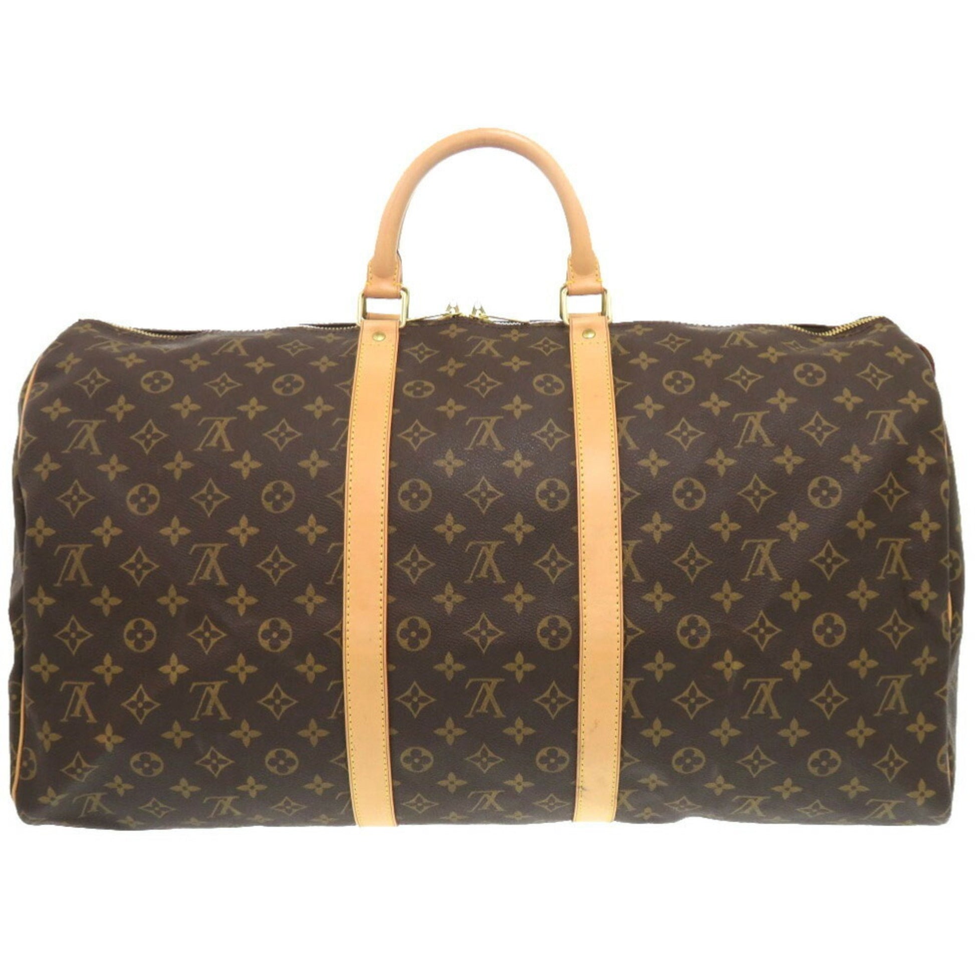 Louis Vuitton Keepall 55, Brown, Canvas, travel