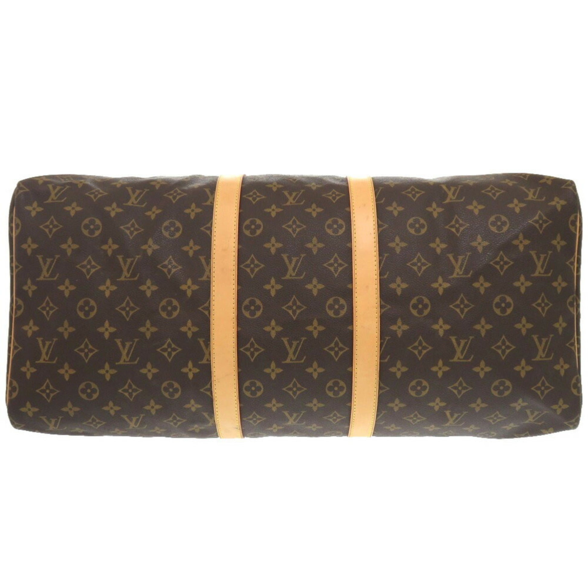 Louis Vuitton Keepall 55, Brown, Canvas, travel