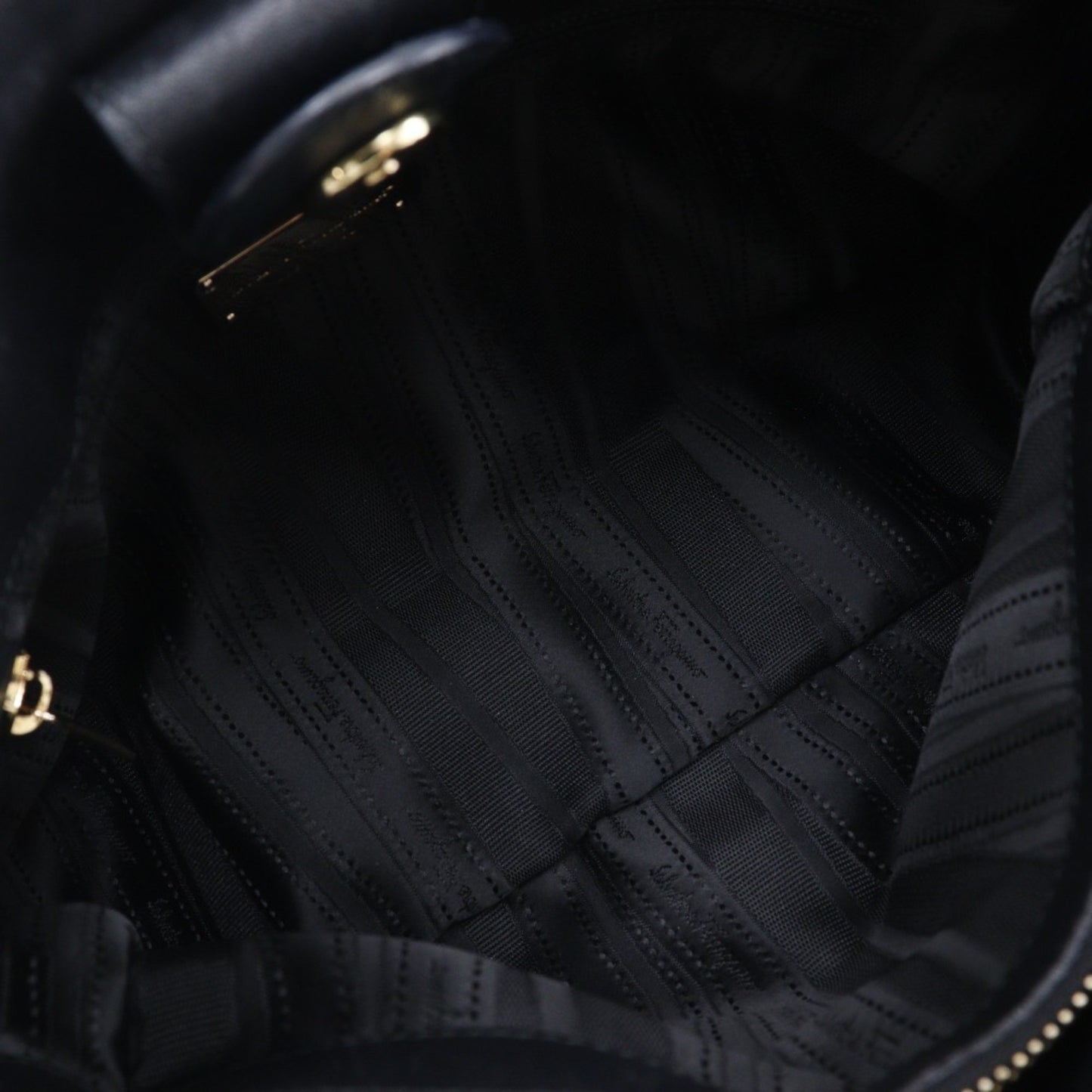 Salvatore Ferragamo Gancini, Black, Leather, handbag
