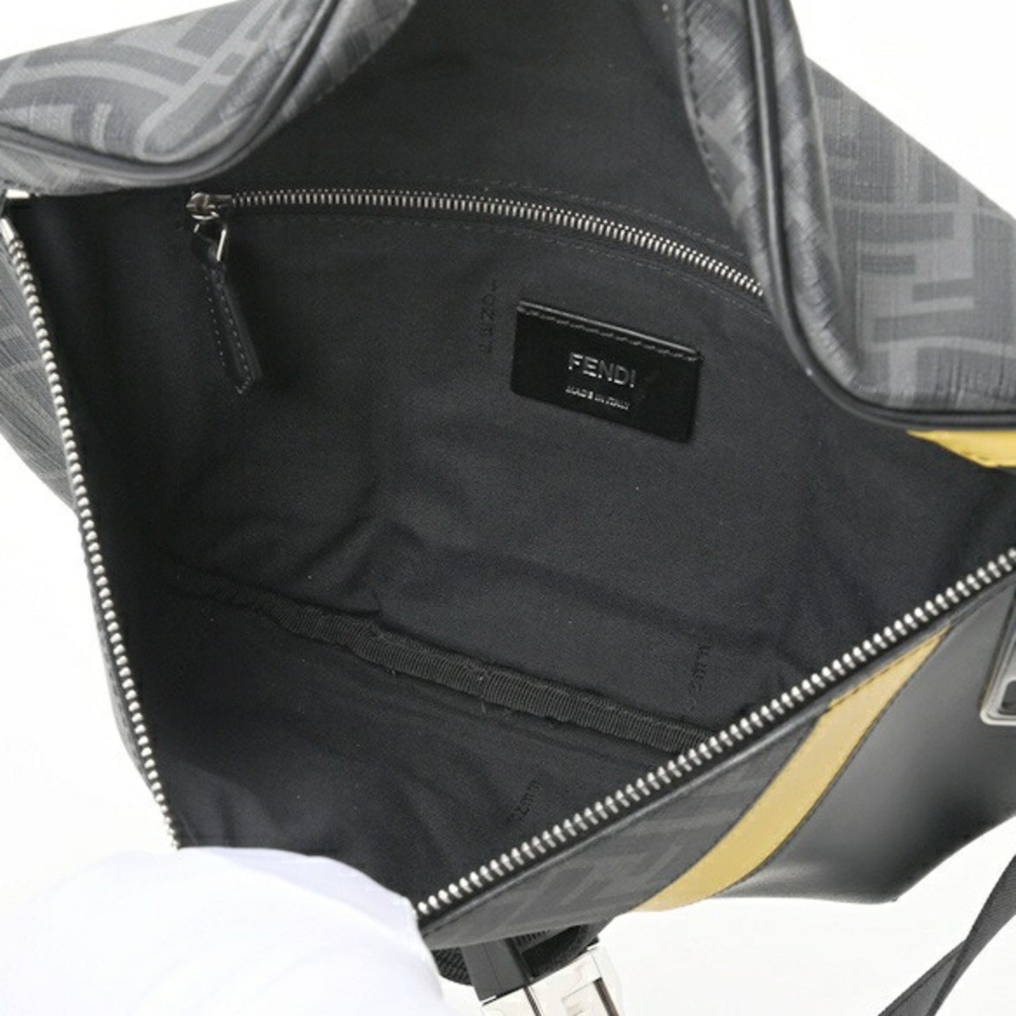 Fendi Zucca, Grey, Canvas, shoulder