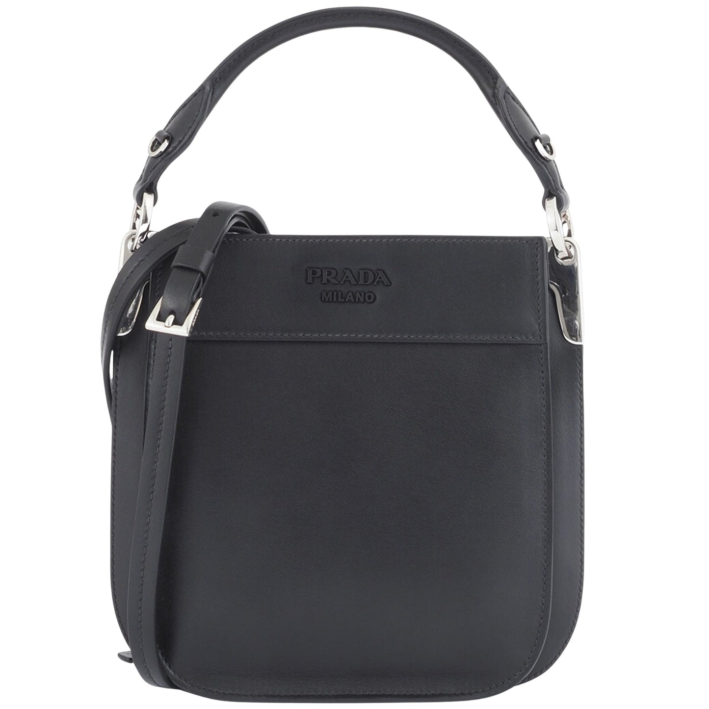 Prada Margit, Black, Leather, shoulder