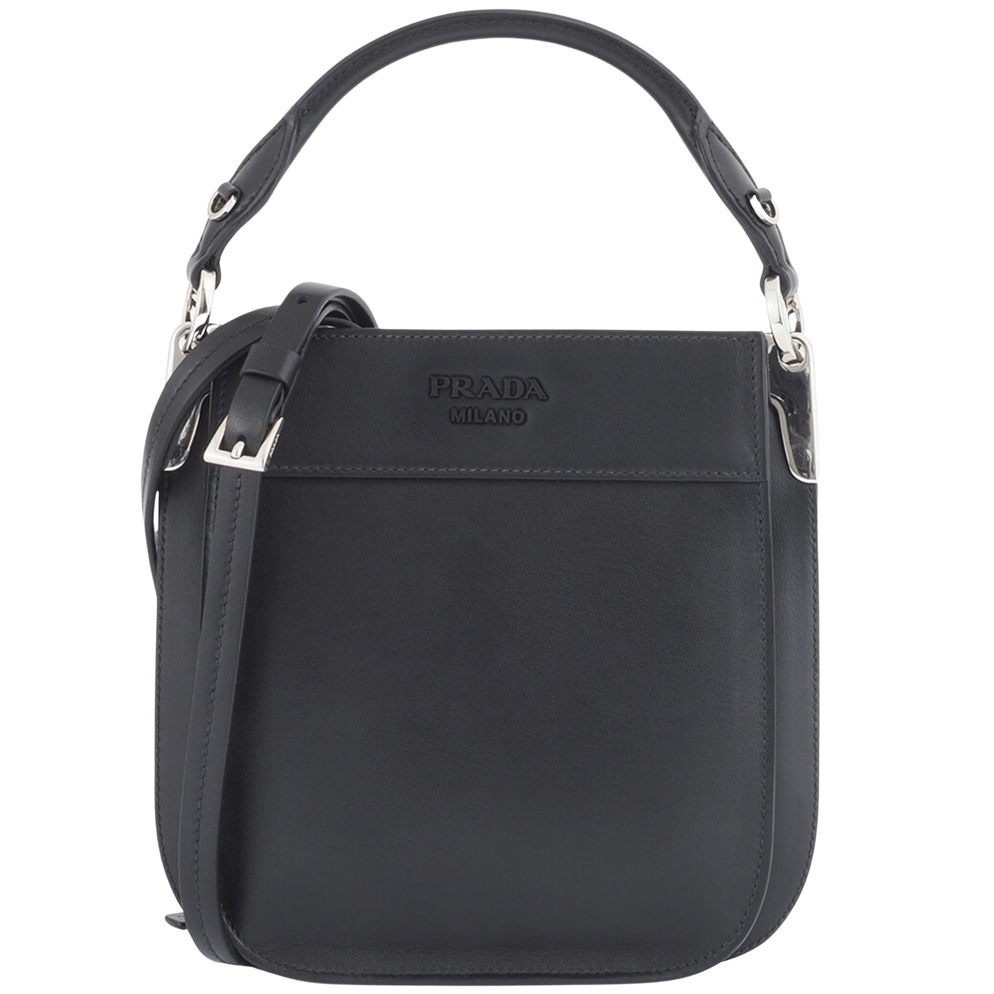 Prada Margit, Black, Leather, shoulder