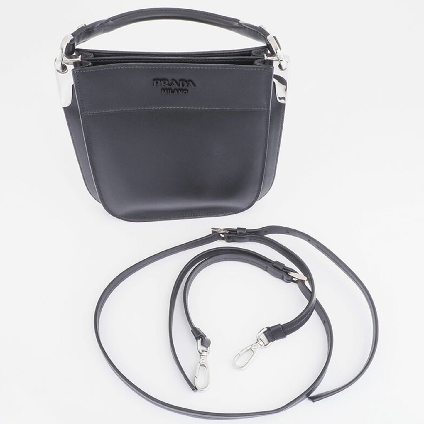 Prada Margit, Black, Leather, shoulder