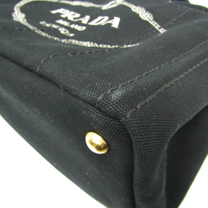 Prada Canapa, Black, Canvas, shoulder