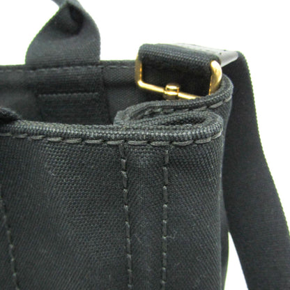 Prada Canapa, Black, Canvas, shoulder