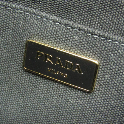 Prada Canapa, Black, Canvas, shoulder