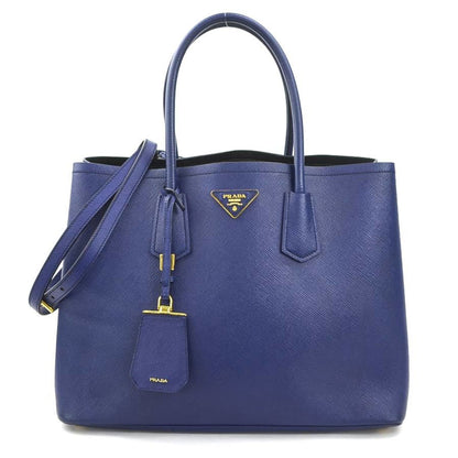 Prada Saffiano, Blue, Leather, handbag