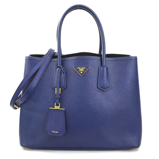 Prada Saffiano, Blue, Leather, handbag