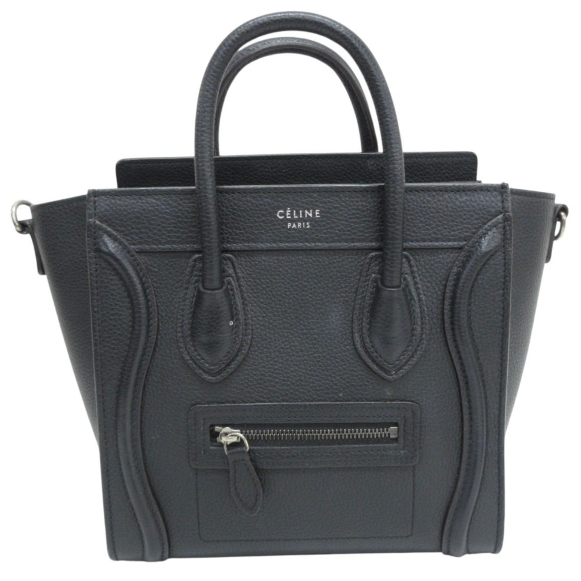Céline Luggage, Black, Leather, handbag