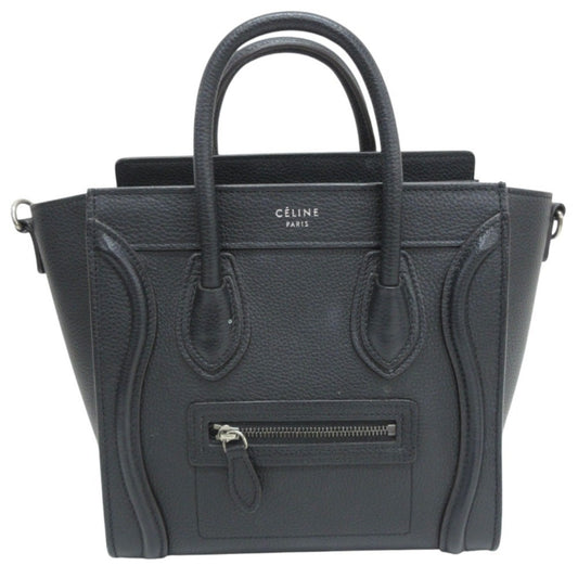 Céline Luggage, Black, Leather, handbag