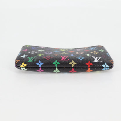 Louis Vuitton Pochette Clés, Black, Canvas, wallet