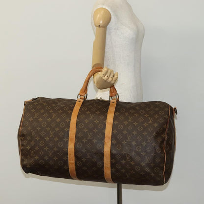 Louis Vuitton Keepall Bandoulière 60, Brown, Canvas, travel