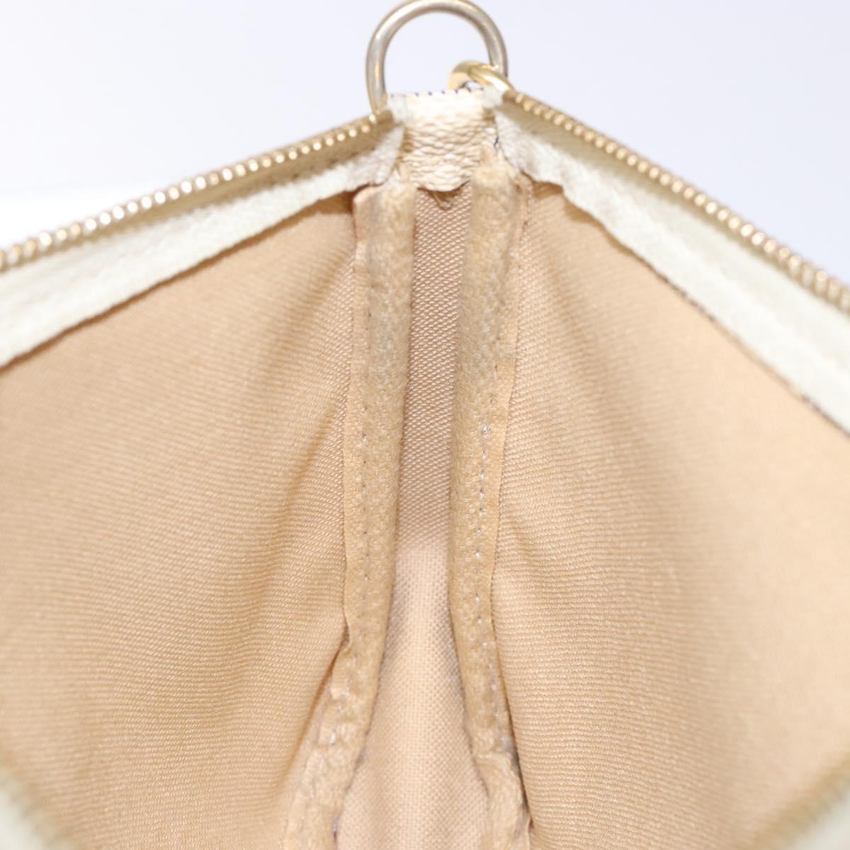 Louis Vuitton Pochette Accessoire, White, Canvas, clutch