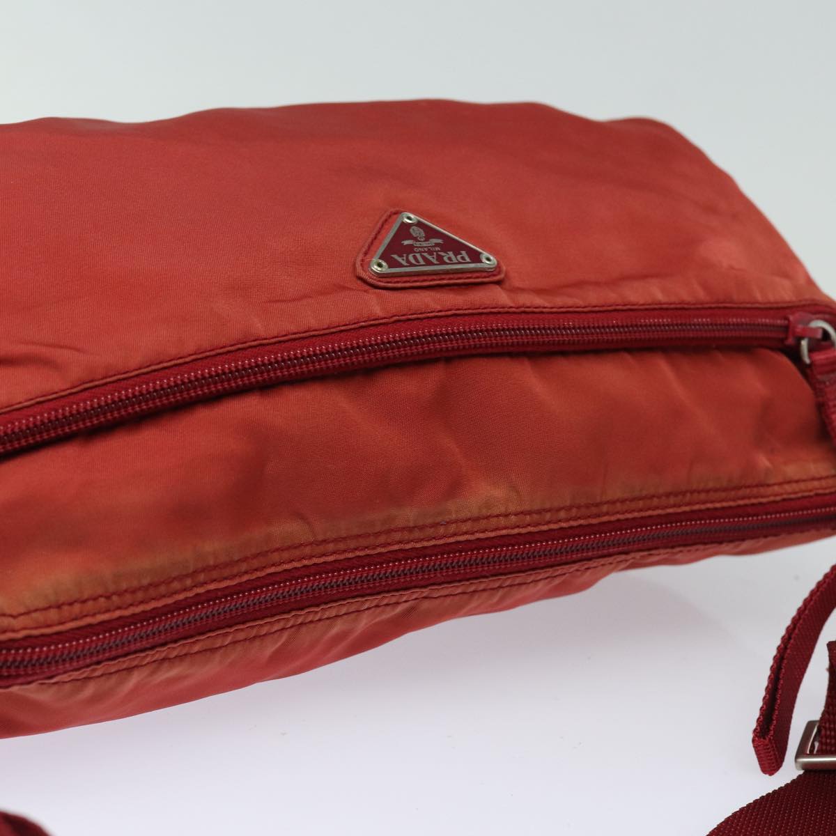 Prada Tessuto, Red, Canvas, shoulder