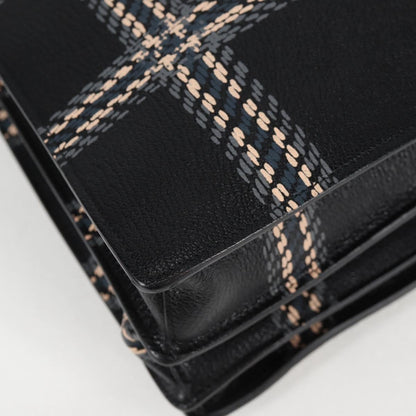 Miu Miu Madras, Black, Leather, tote