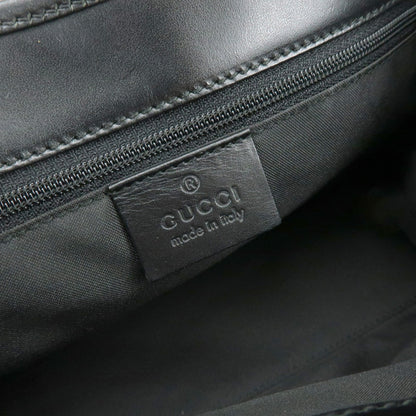 Gucci Piston Jackie O Hobo Leather, Black, Canvas, Handbag
